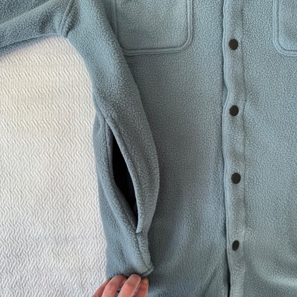 NWT Frank and Oak The Tundra Polar Fleece Overshirt in Stormy Blue, Men's Size M - Picture 9 of 14